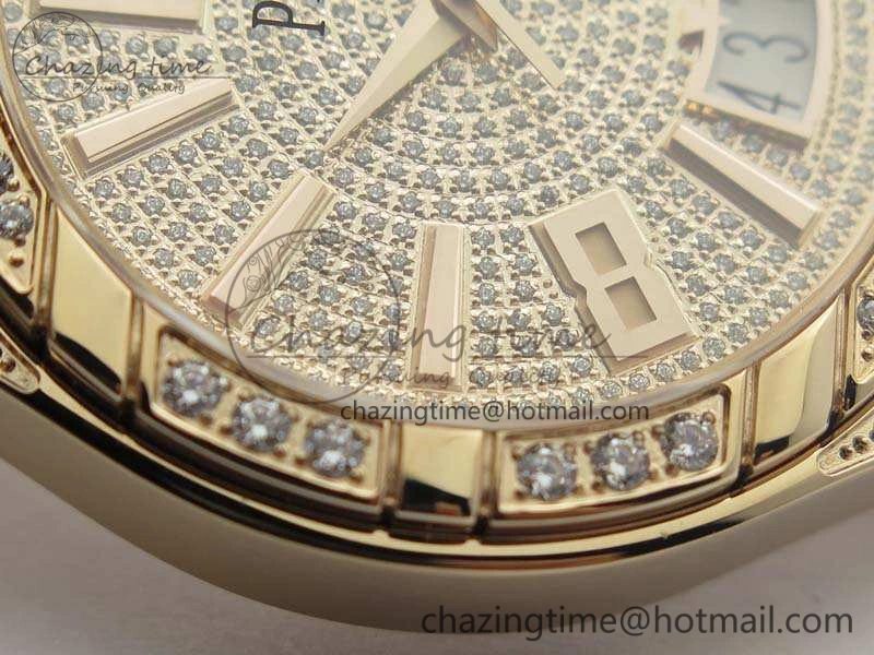 StreetReady Piaget Polo RG Diamonds Dial Bezel MKF On Black Leather Strap MIYOTA9015 To 800P 9127