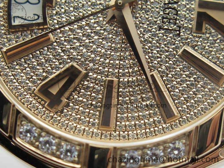 StreetReady Piaget Polo RG Diamonds Dial Bezel MKF On Black Leather Strap MIYOTA9015 To 800P 9127
