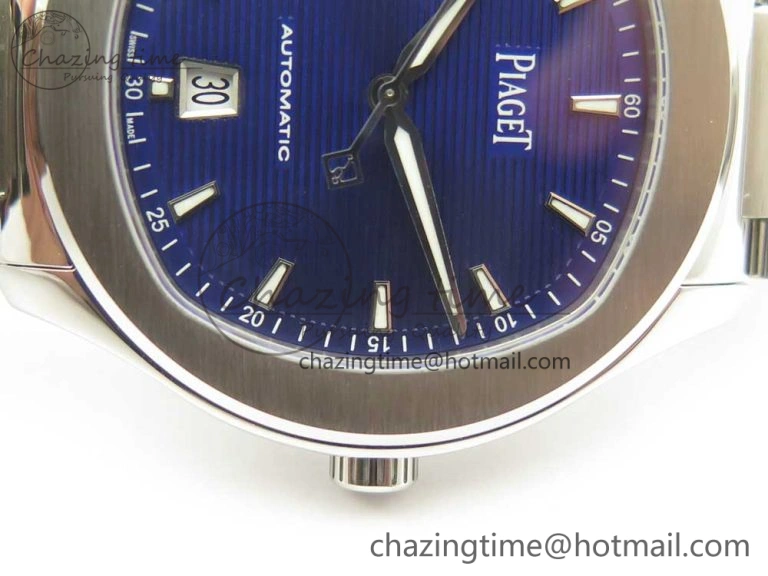 QuickDry Piaget Polo S 42mm SS MKF 1:1 Best Edition Blue Textured Dial on SS Bracelet A1110P 9107