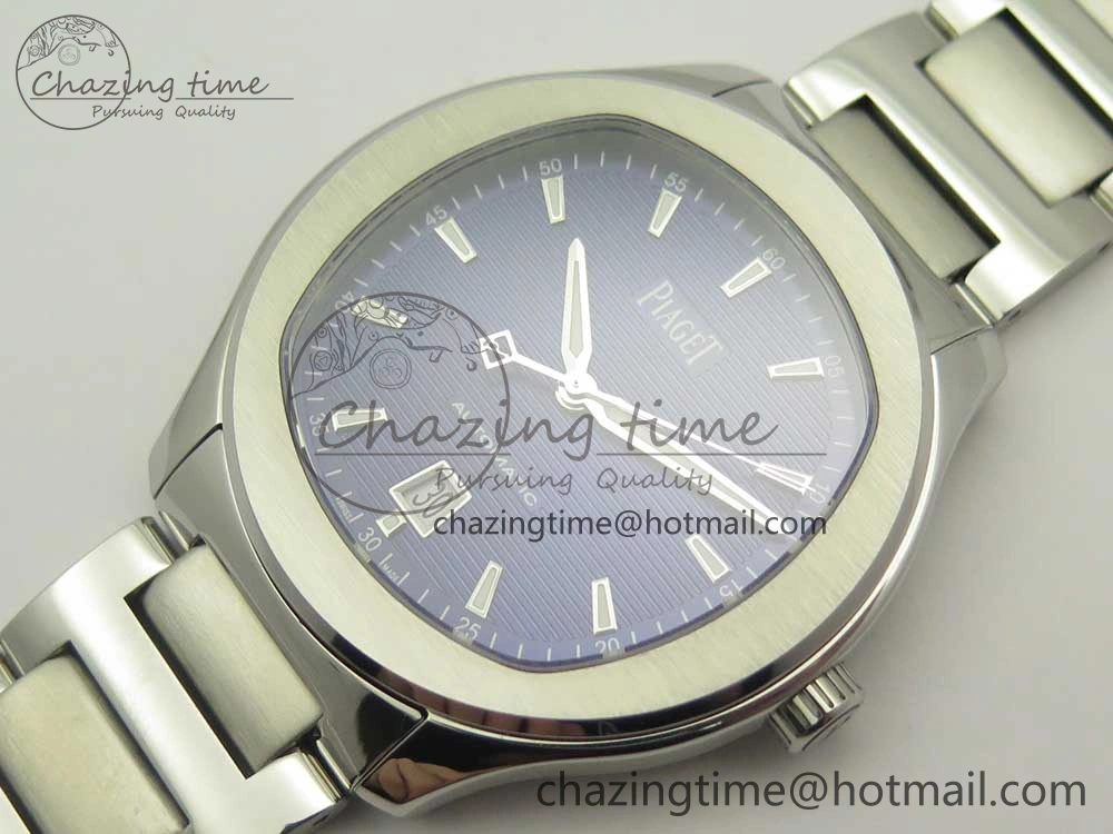 QuickDry Piaget Polo S 42mm SS MKF 1:1 Best Edition Blue Textured Dial on SS Bracelet A1110P 9107