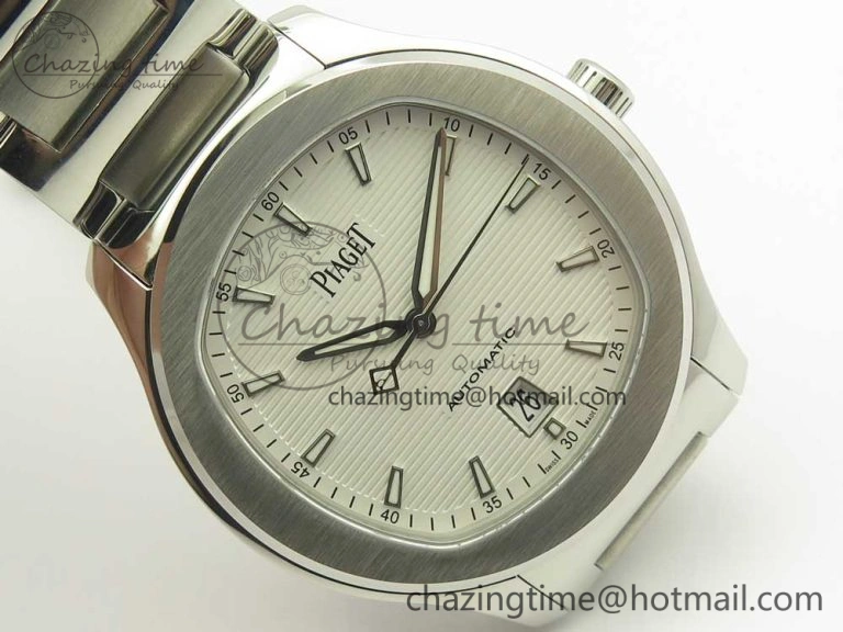 Piaget Polo S 42mm SS MKF 1:1 Best Edition White Textured Dial on SS Bracelet A1110P TopPick 9112