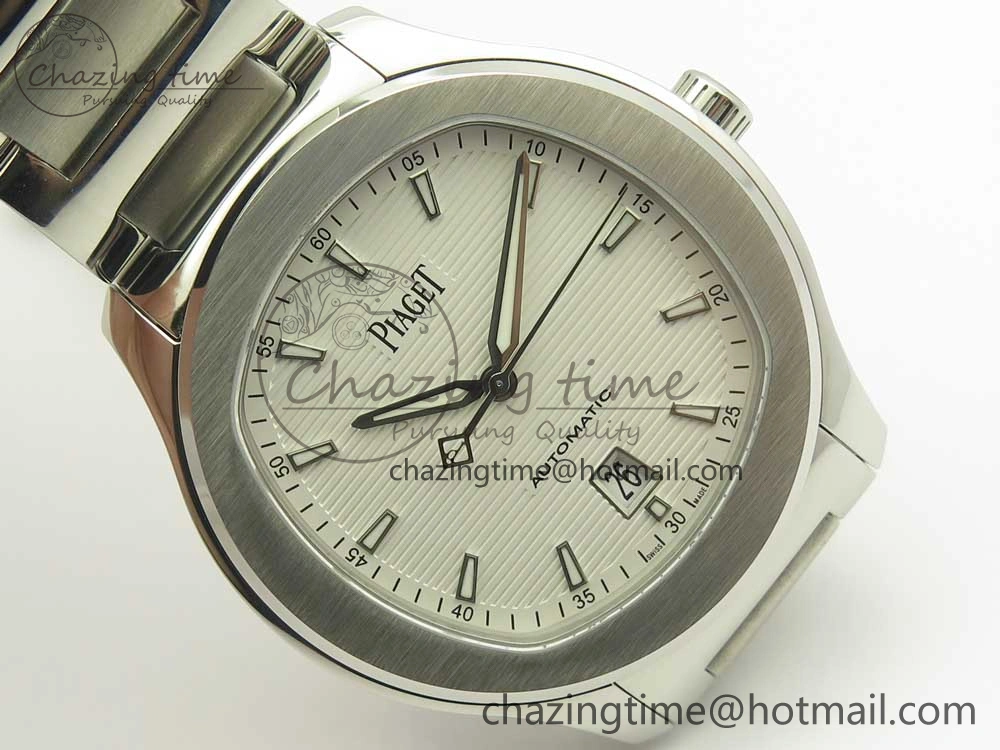 Piaget Polo S 42mm SS MKF 1:1 Best Edition White Textured Dial on SS Bracelet A1110P TopPick 9112