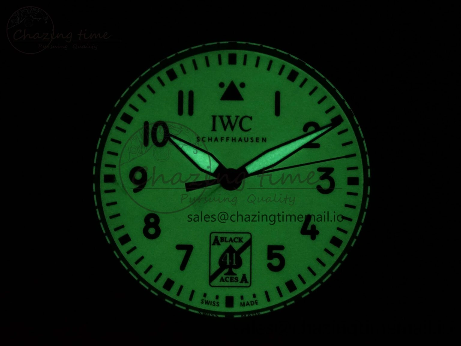 UrbanChic Pilot Black Ace BLSF 1:1 Best Edition White Lume Dial on Black Rubber Strap MIYOTA 6990