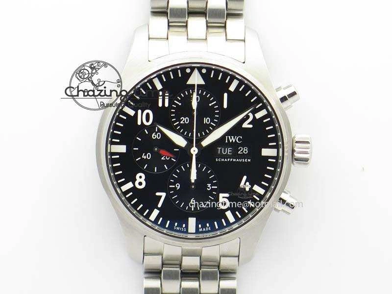 Snug Pilot Chrono 2016 IW377710 ZF 1:1 Best Edition Black Dial On SS Bracelet A7750 V 7277