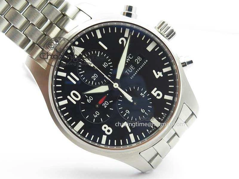 Snug Pilot Chrono 2016 IW377710 ZF 1:1 Best Edition Black Dial On SS Bracelet A7750 V 7277