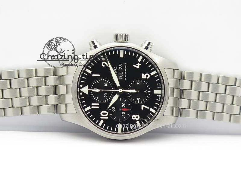 Snug Pilot Chrono 2016 IW377710 ZF 1:1 Best Edition Black Dial On SS Bracelet A7750 V 7277