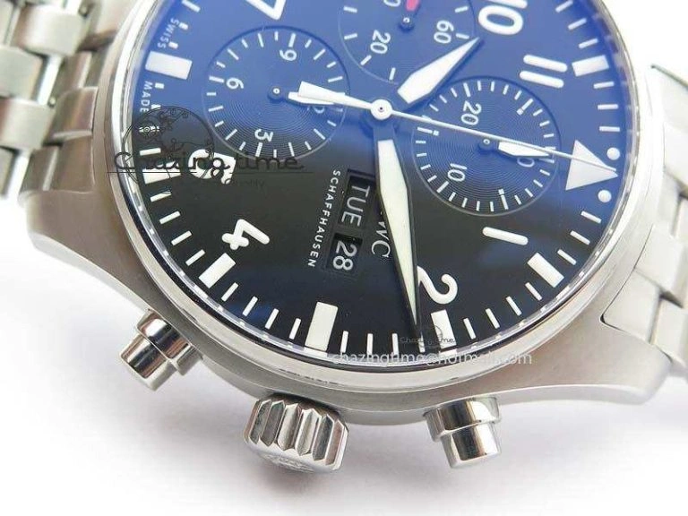 Snug Pilot Chrono 2016 IW377710 ZF 1:1 Best Edition Black Dial On SS Bracelet A7750 V 7277
