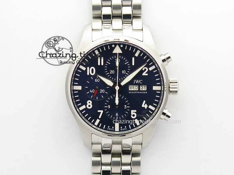 Pilot Chrono 2016 IW377714 ZF 1:1 Best Edition Blue Dial On SS Bracelet A7750 V Seasonal 7272
