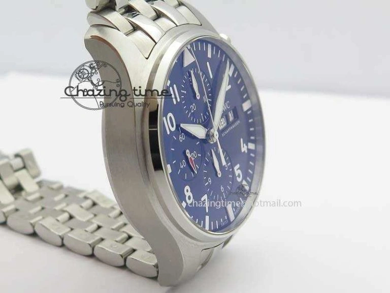 Pilot Chrono 2016 IW377714 ZF 1:1 Best Edition Blue Dial On SS Bracelet A7750 V Seasonal 7272