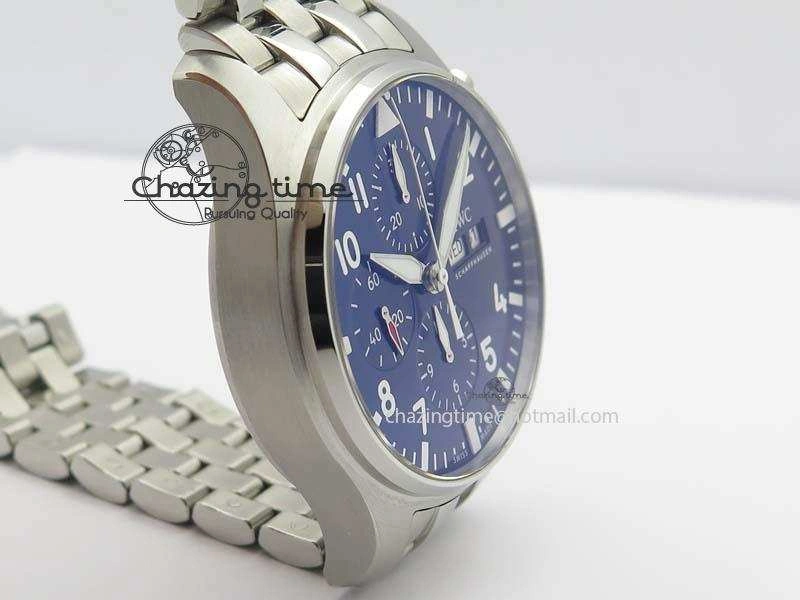 Pilot Chrono 2016 IW377714 ZF 1:1 Best Edition Blue Dial On SS Bracelet A7750 V Seasonal 7272