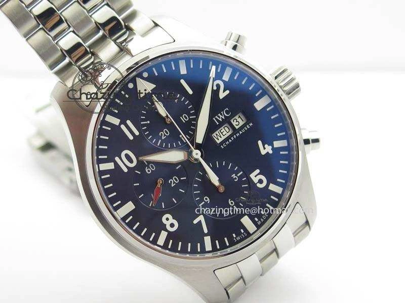 Pilot Chrono 2016 IW377714 ZF 1:1 Best Edition Blue Dial On SS Bracelet A7750 V Seasonal 7272