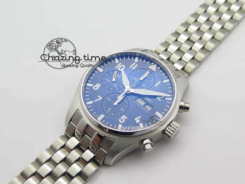 Pilot Chrono 2016 IW377714 ZF 1:1 Best Edition Blue Dial On SS Bracelet A7750 V Seasonal 7272