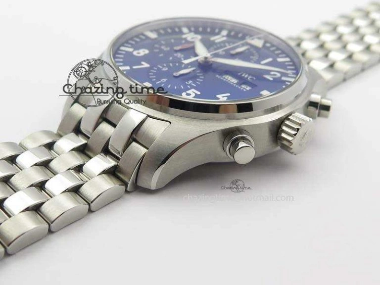 Pilot Chrono 2016 IW377714 ZF 1:1 Best Edition Blue Dial On SS Bracelet A7750 V Seasonal 7272