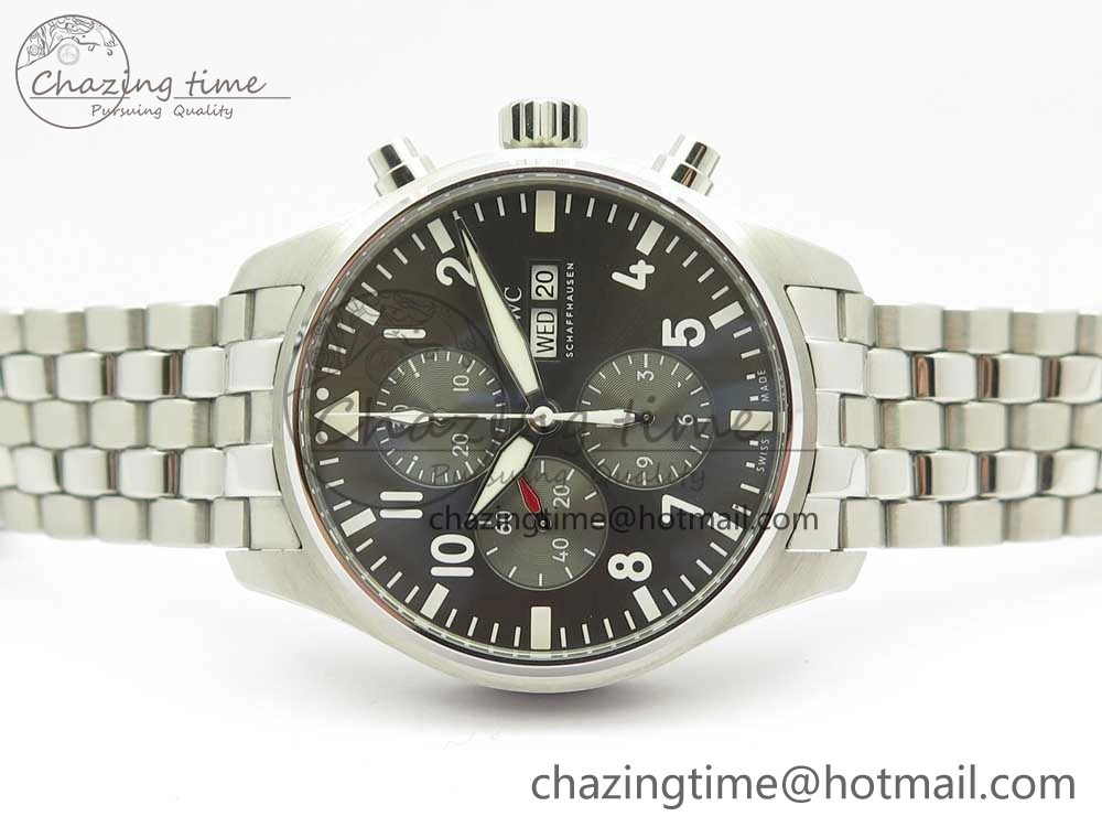Pilot Chrono 2016 IW377719 ZF 1:1 Best Edition Gray Dial on SS Bracelet A BestValue 7135