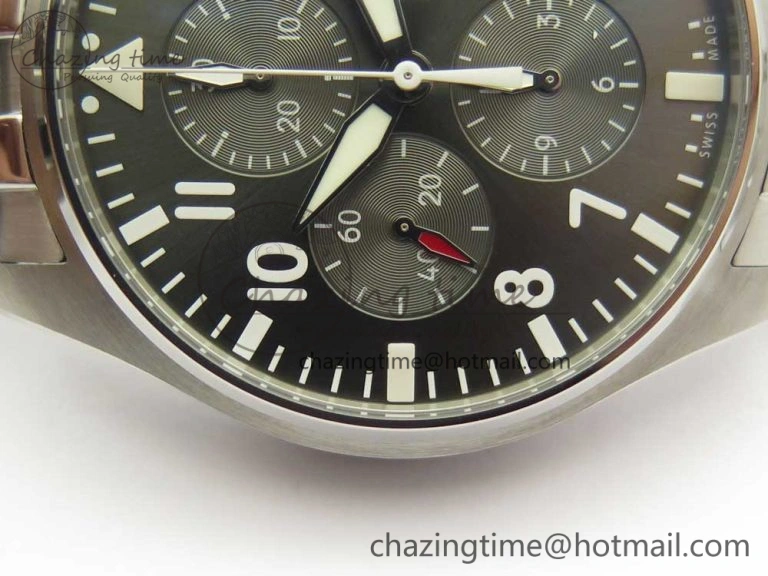 Pilot Chrono 2016 IW377719 ZF 1:1 Best Edition Gray Dial on SS Bracelet A BestValue 7135