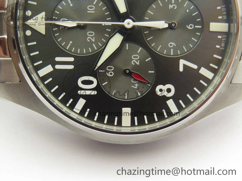 Pilot Chrono 2016 IW377719 ZF 1:1 Best Edition Gray Dial on SS Bracelet A BestValue 7135