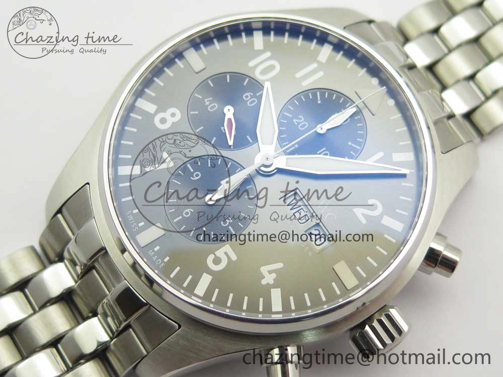 Pilot Chrono 2016 IW377719 ZF 1:1 Best Edition Gray Dial on SS Bracelet A BestValue 7135