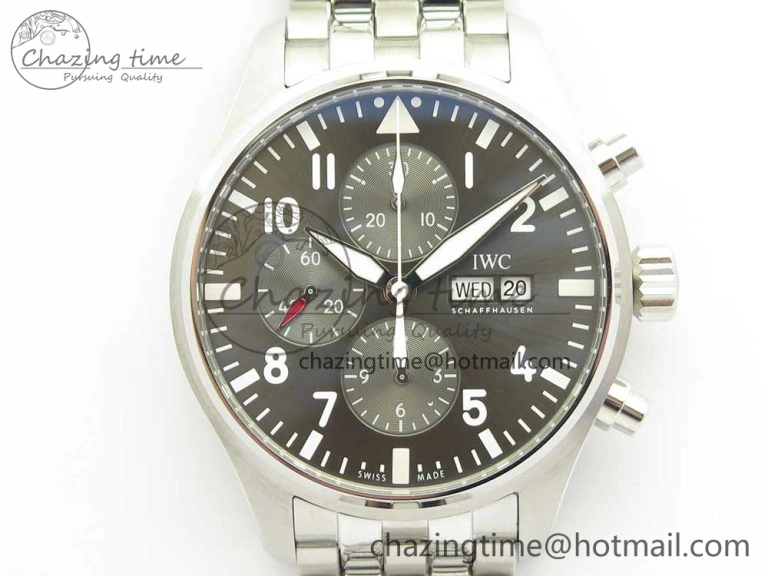 Pilot Chrono 2016 IW377719 ZF 1:1 Best Edition Gray Dial on SS Bracelet A BestValue 7135