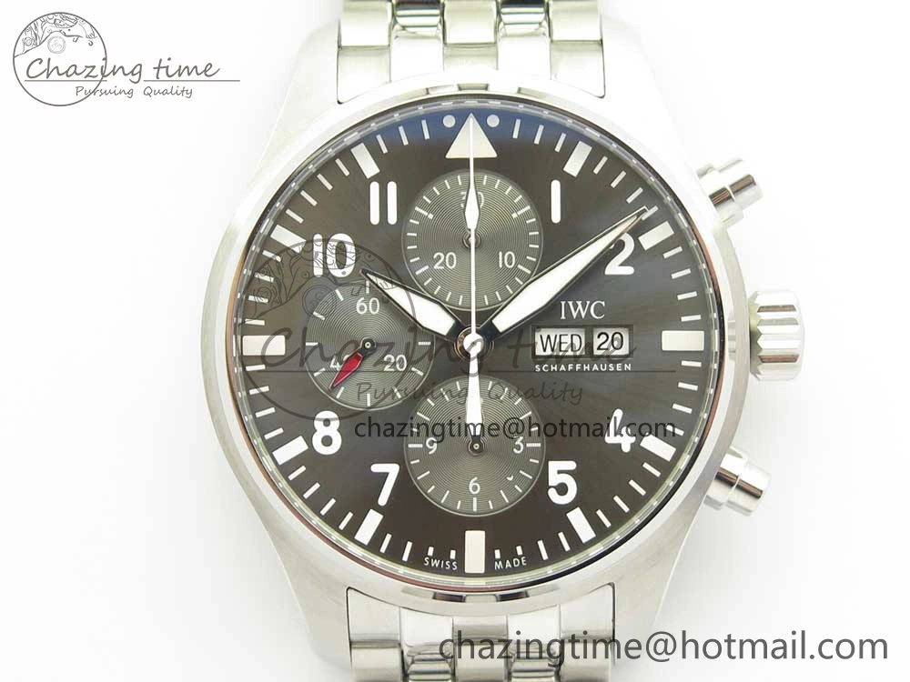 Pilot Chrono 2016 IW377719 ZF 1:1 Best Edition Gray Dial on SS Bracelet A BestValue 7135