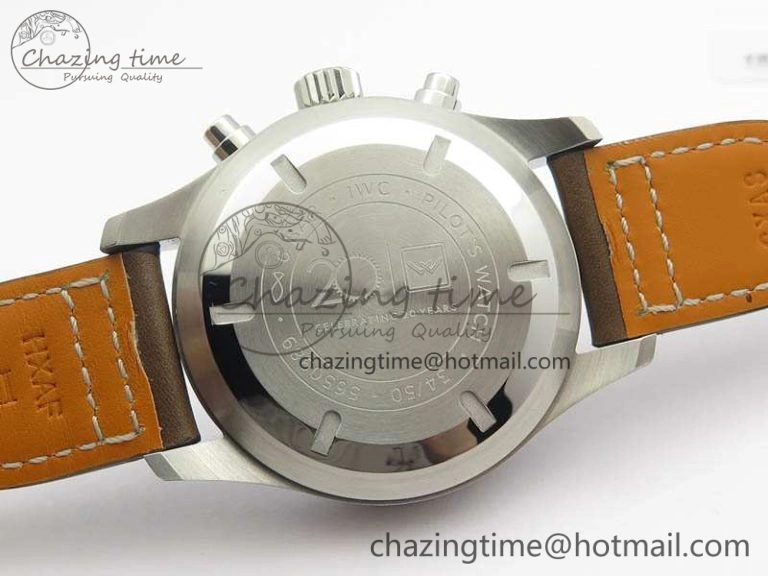 Cozy Pilot Chrono 20th ZF 1:1 Best Edition Black Dial On Brown Leather Strap A 7236
