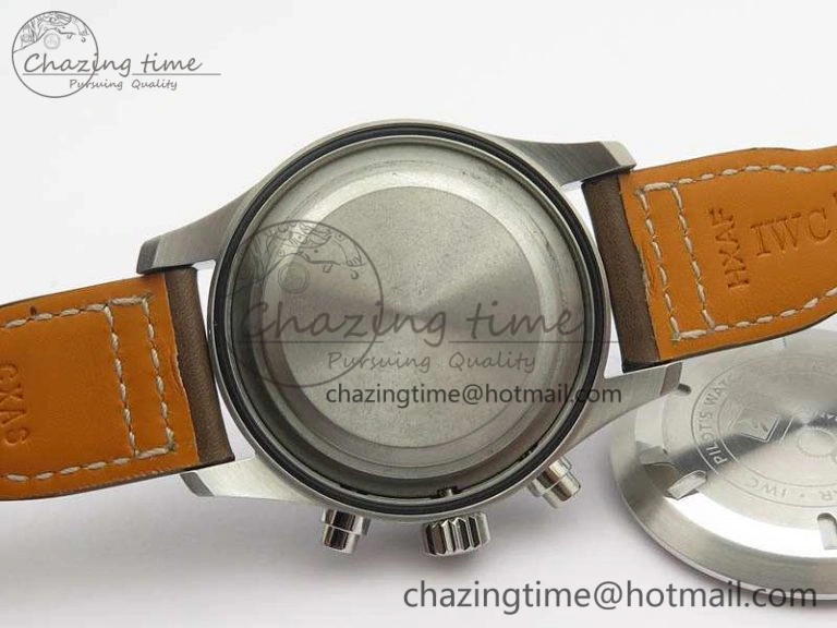 Cozy Pilot Chrono 20th ZF 1:1 Best Edition Black Dial On Brown Leather Strap A 7236