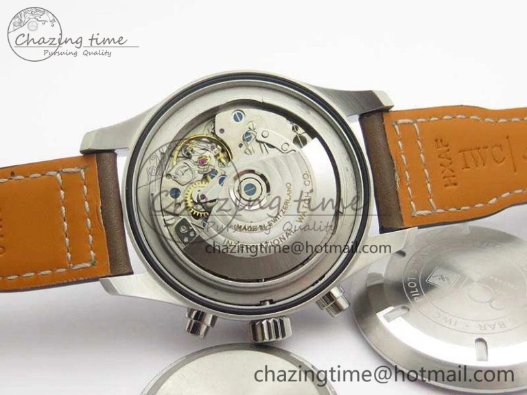 Cozy Pilot Chrono 20th ZF 1:1 Best Edition Black Dial On Brown Leather Strap A 7236