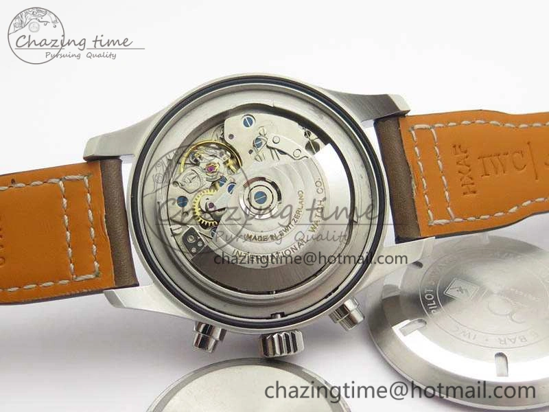 Cozy Pilot Chrono 20th ZF 1:1 Best Edition Black Dial On Brown Leather Strap A 7236