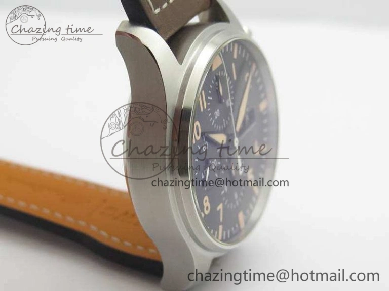 Cozy Pilot Chrono 20th ZF 1:1 Best Edition Black Dial On Brown Leather Strap A 7236