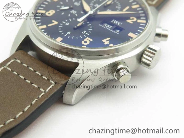 Cozy Pilot Chrono 20th ZF 1:1 Best Edition Black Dial On Brown Leather Strap A 7236