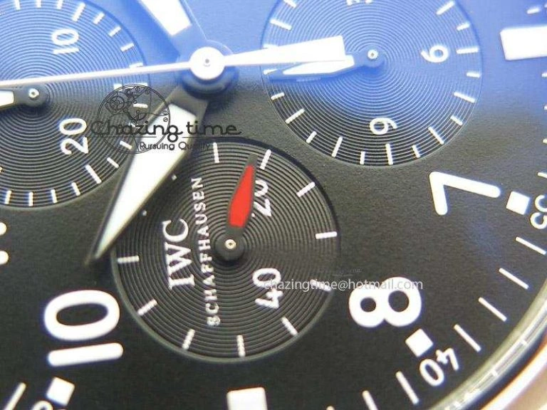 Durable Pilot Chrono 3777 43mm ZF 1:1 Best Edition Black Dial On Black Leather Strap A 7360