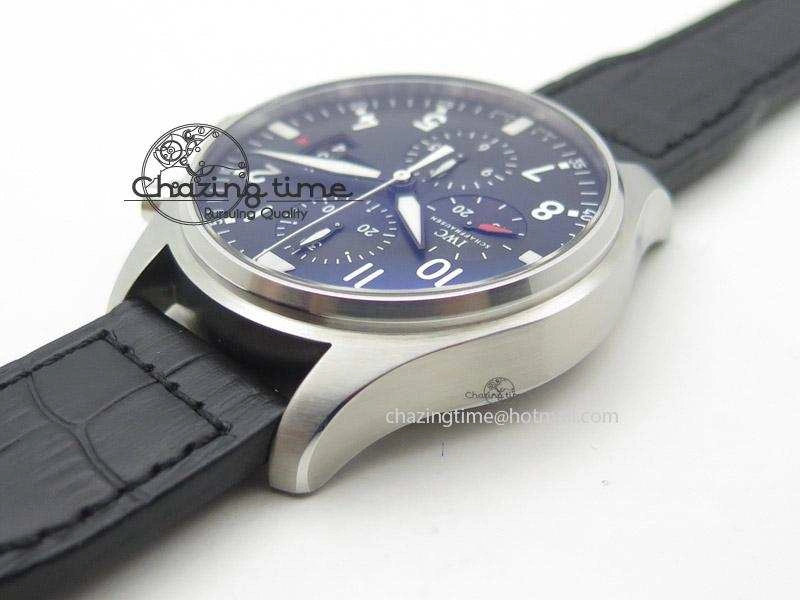 Durable Pilot Chrono 3777 43mm ZF 1:1 Best Edition Black Dial On Black Leather Strap A 7360
