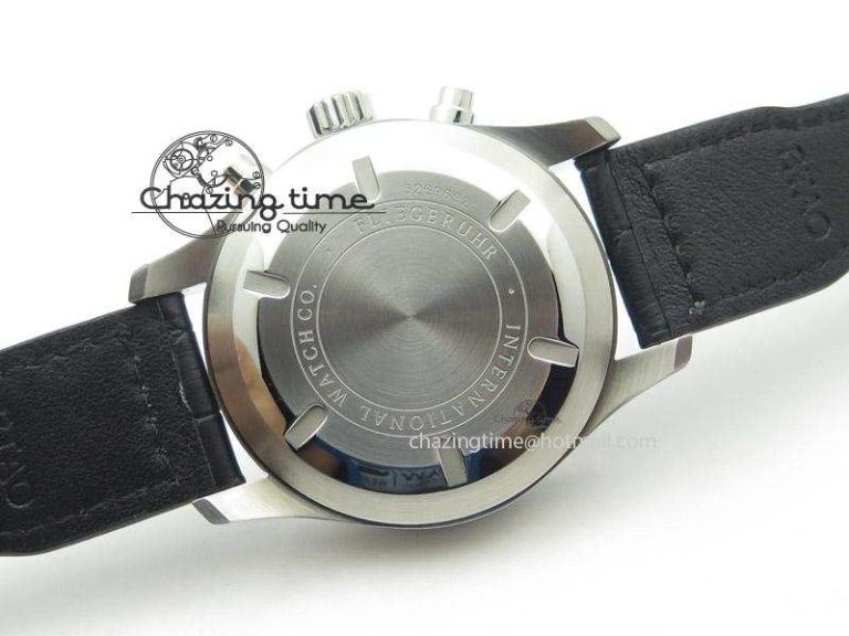 Durable Pilot Chrono 3777 43mm ZF 1:1 Best Edition Black Dial On Black Leather Strap A 7360