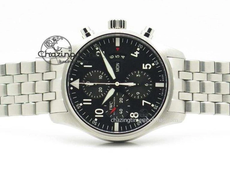 Pilot Chrono 3777 43mm ZF 1:1 Best Edition Black Dial On SS Bracelet A Comfortable 7364