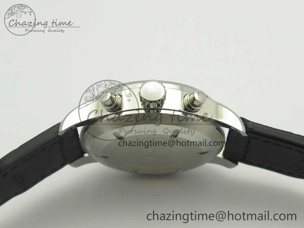 Affordable Pilot Chrono 377725 SS ZF 1:1 Best Edition White Dial on Black Leather Strap A 7183