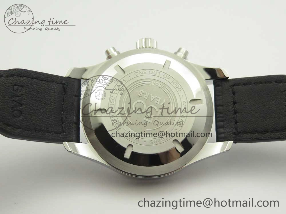 Affordable Pilot Chrono 377725 SS ZF 1:1 Best Edition White Dial on Black Leather Strap A 7183