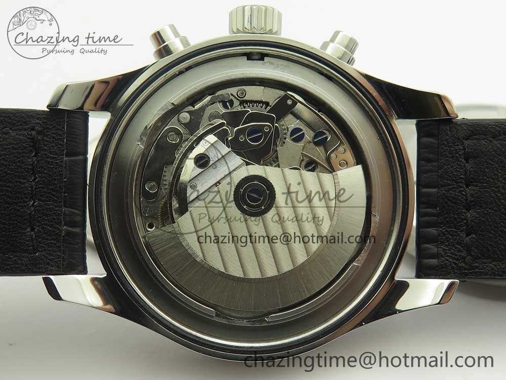Affordable Pilot Chrono 377725 SS ZF 1:1 Best Edition White Dial on Black Leather Strap A 7183