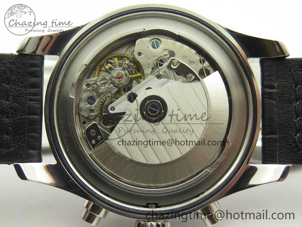 Affordable Pilot Chrono 377725 SS ZF 1:1 Best Edition White Dial on Black Leather Strap A 7183