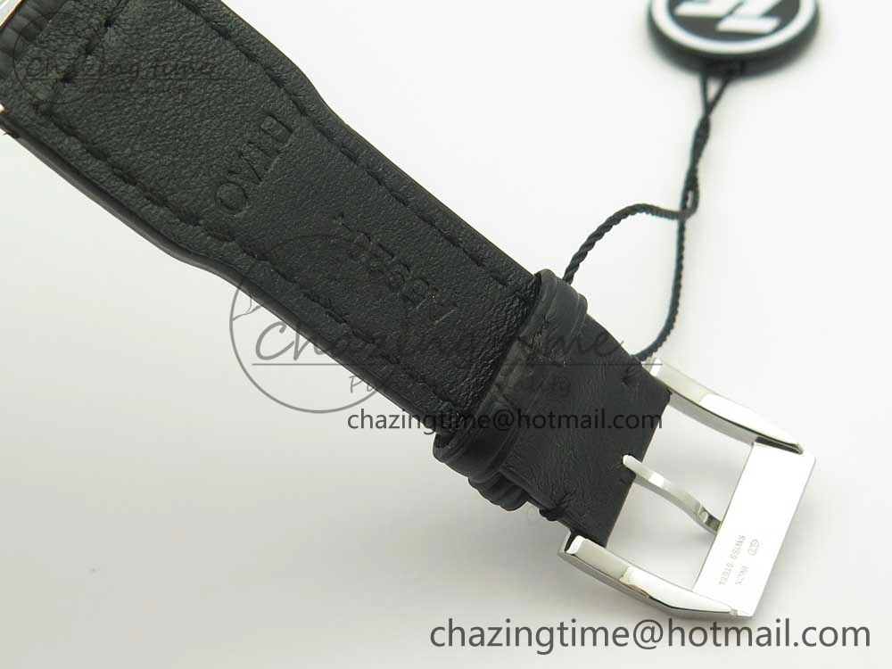 Affordable Pilot Chrono 377725 SS ZF 1:1 Best Edition White Dial on Black Leather Strap A 7183