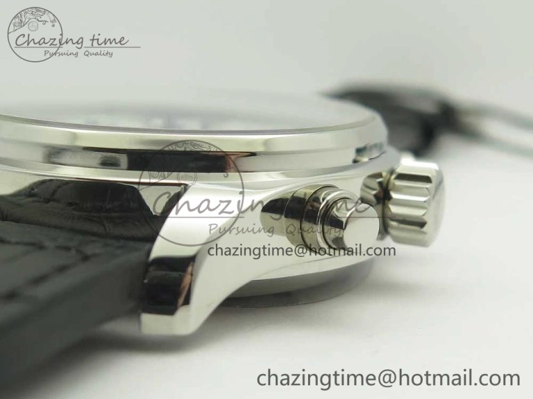 Affordable Pilot Chrono 377725 SS ZF 1:1 Best Edition White Dial on Black Leather Strap A 7183