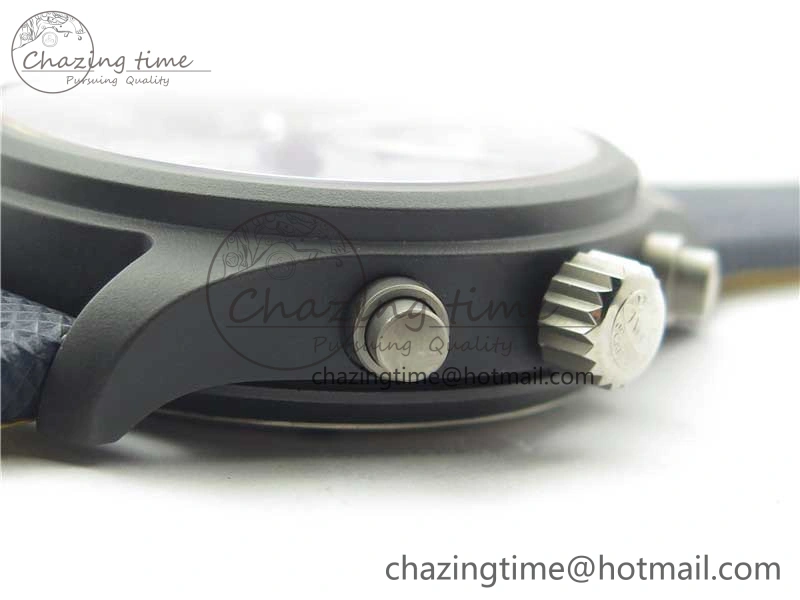 OnTrend Pilot Chrono Blue Angels Black Ceramic ZF Best Edition on Blue Leather Strap A 7088