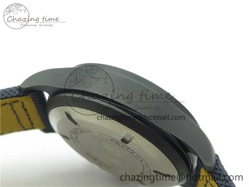 OnTrend Pilot Chrono Blue Angels Black Ceramic ZF Best Edition on Blue Leather Strap A 7088