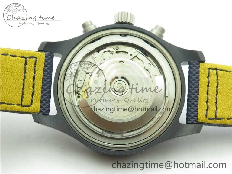 OnTrend Pilot Chrono Blue Angels Black Ceramic ZF Best Edition on Blue Leather Strap A 7088