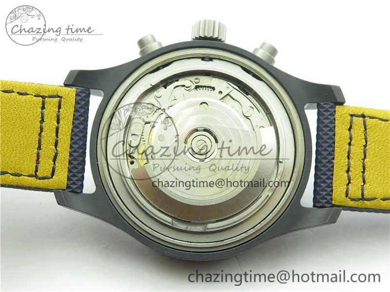 OnTrend Pilot Chrono Blue Angels Black Ceramic ZF Best Edition on Blue Leather Strap A 7088