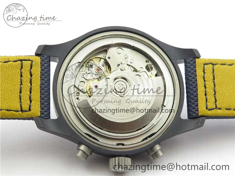 OnTrend Pilot Chrono Blue Angels Black Ceramic ZF Best Edition on Blue Leather Strap A 7088