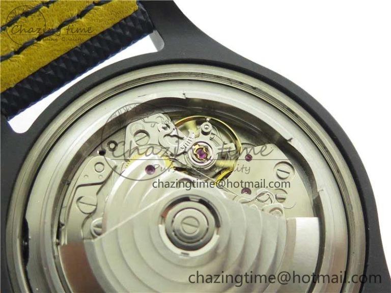 OnTrend Pilot Chrono Blue Angels Black Ceramic ZF Best Edition on Blue Leather Strap A 7088