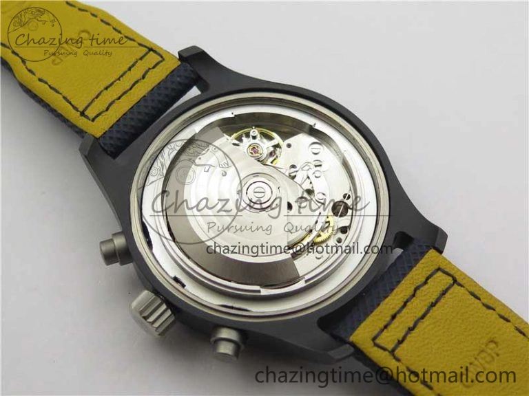 OnTrend Pilot Chrono Blue Angels Black Ceramic ZF Best Edition on Blue Leather Strap A 7088
