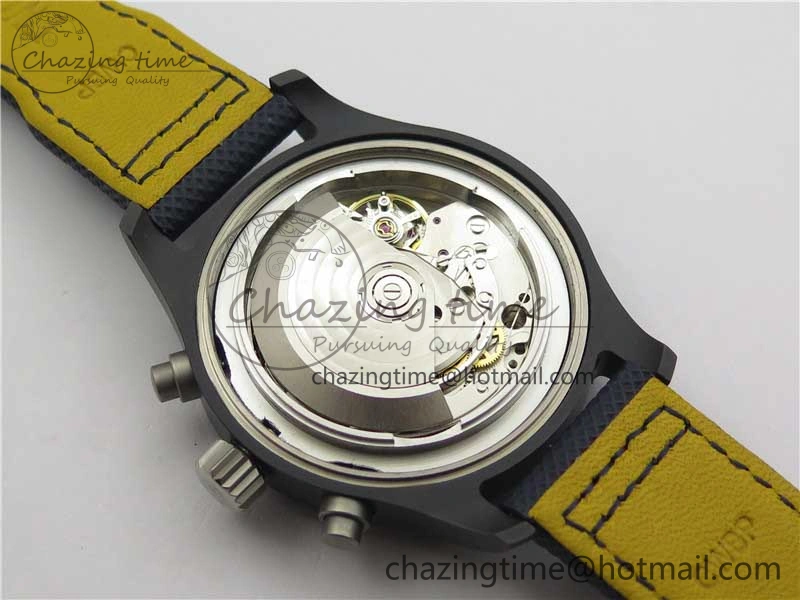 OnTrend Pilot Chrono Blue Angels Black Ceramic ZF Best Edition on Blue Leather Strap A 7088