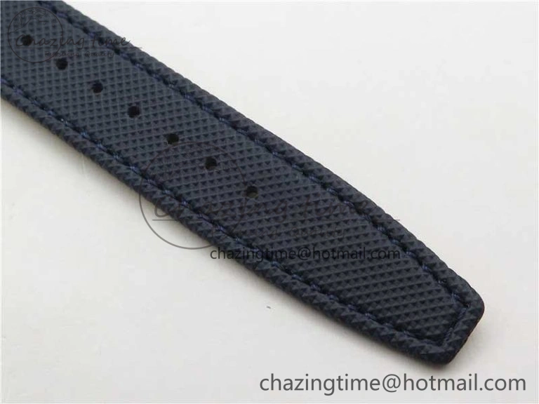 OnTrend Pilot Chrono Blue Angels Black Ceramic ZF Best Edition on Blue Leather Strap A 7088
