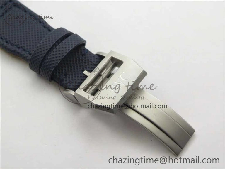 OnTrend Pilot Chrono Blue Angels Black Ceramic ZF Best Edition on Blue Leather Strap A 7088