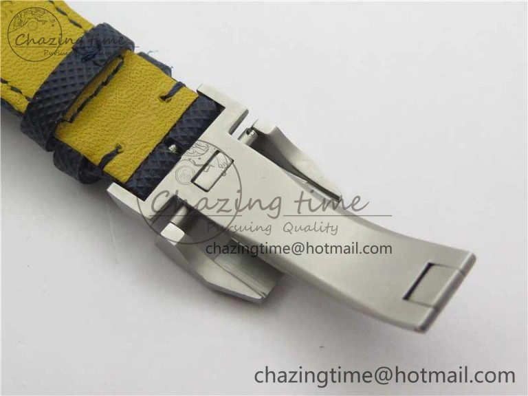 OnTrend Pilot Chrono Blue Angels Black Ceramic ZF Best Edition on Blue Leather Strap A 7088